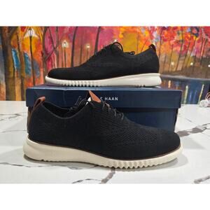 Cole Haan 2.Zerogrand Stitchlite Wingtip Oxfords Size 13 Men's Dress Black Ivory